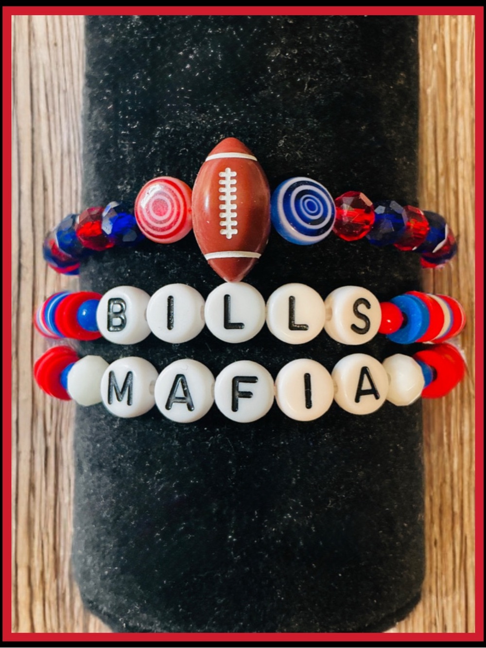 NFL BILLS -Slogan bracelet set..( New Handmade )